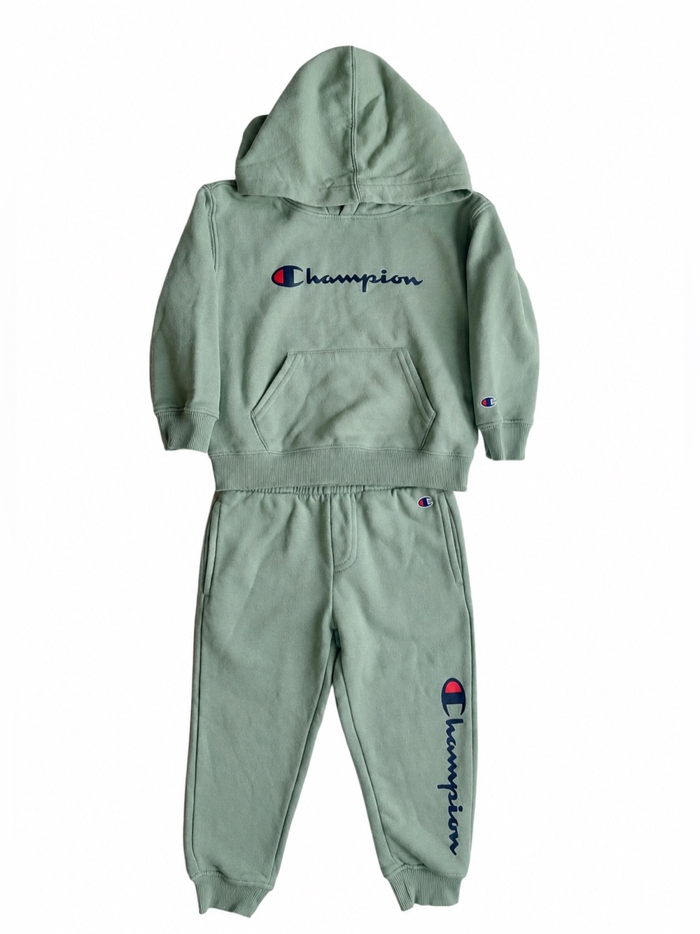 Champion Kids Sage Green Logo Sweat 2 Piece Set Size 3T